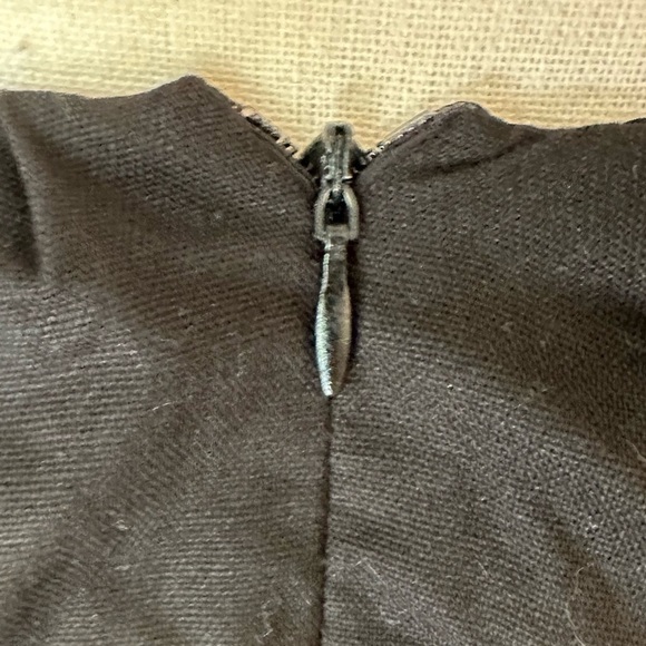 Zimmerman Mae  Cut Out Linen Puff Sleeve Mini Dress Black Scalloped NWOT SZ 6 - Picture 9 of 12